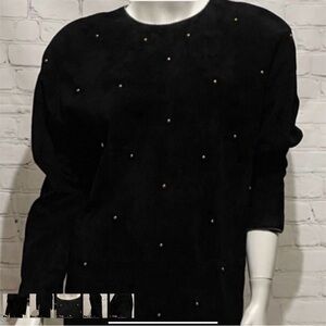 ❤️ VINTAGE Black Suede Studded DRESS